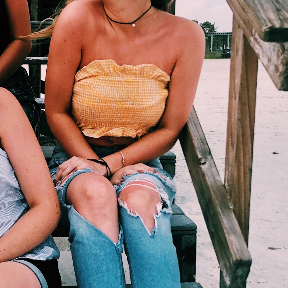 Yellow tube top